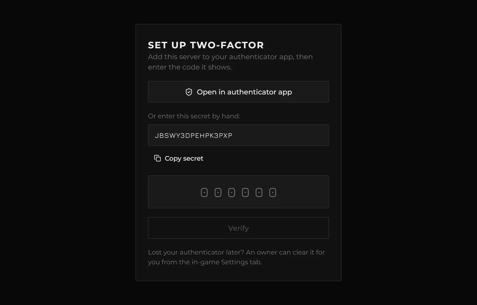 Two-factor enrolment on first login